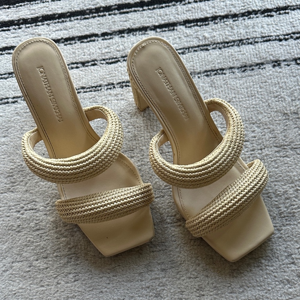 SIMKHAI Puffy Strap Raffia Sandals - Picture 14 of 15